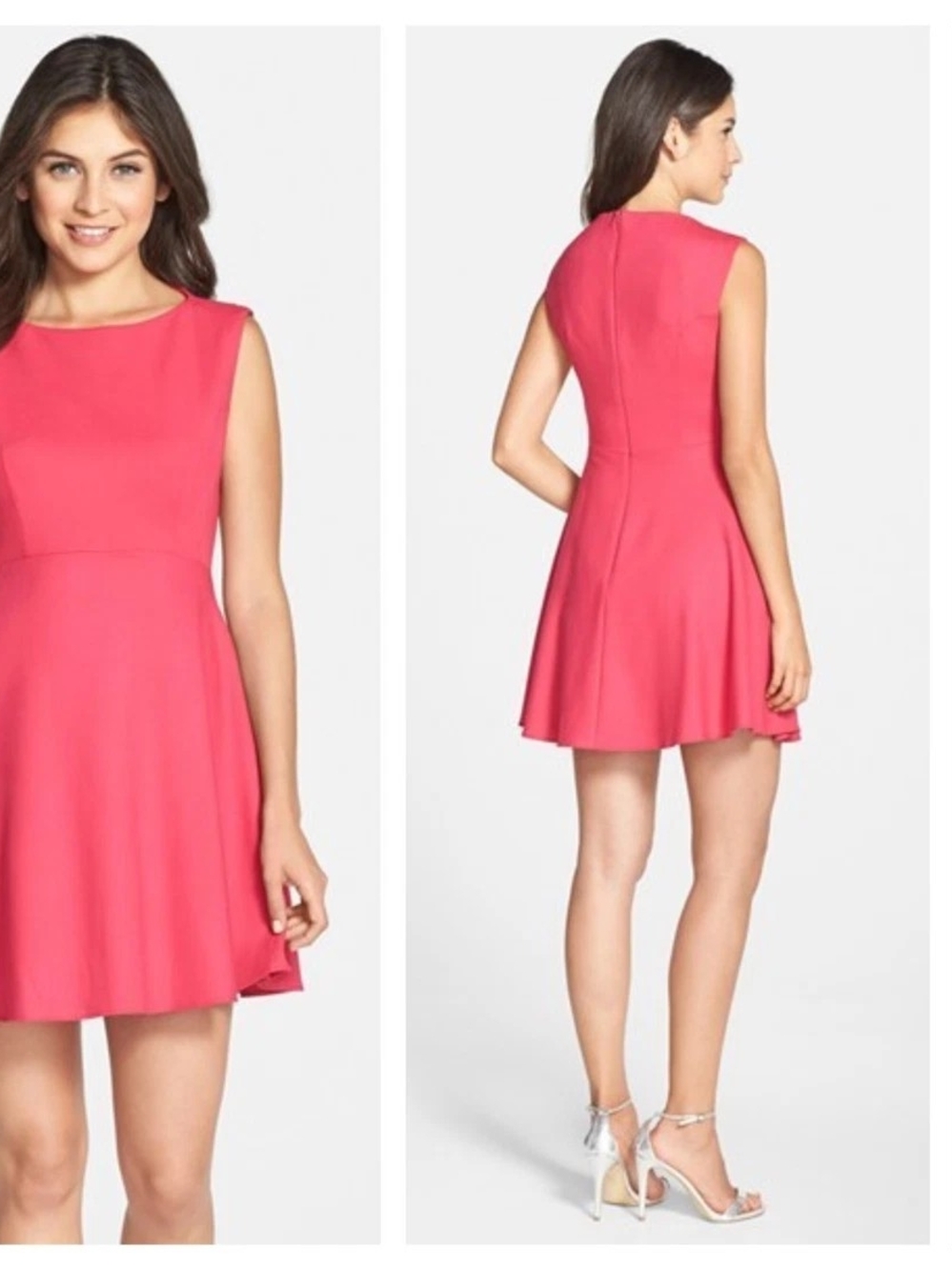 French Connection Feather Ruth Sleeveless Fit-and-Flare Pink Dress
